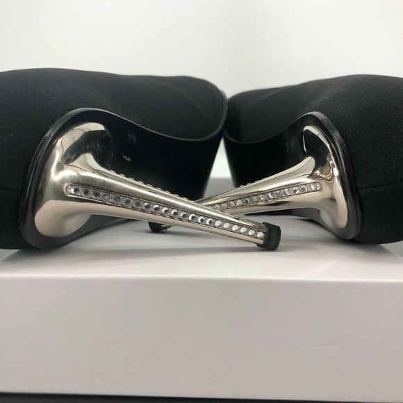 Stuart Weitzman Black Crystal Metal High Heels Pumps with Box - Picture 12 of 16